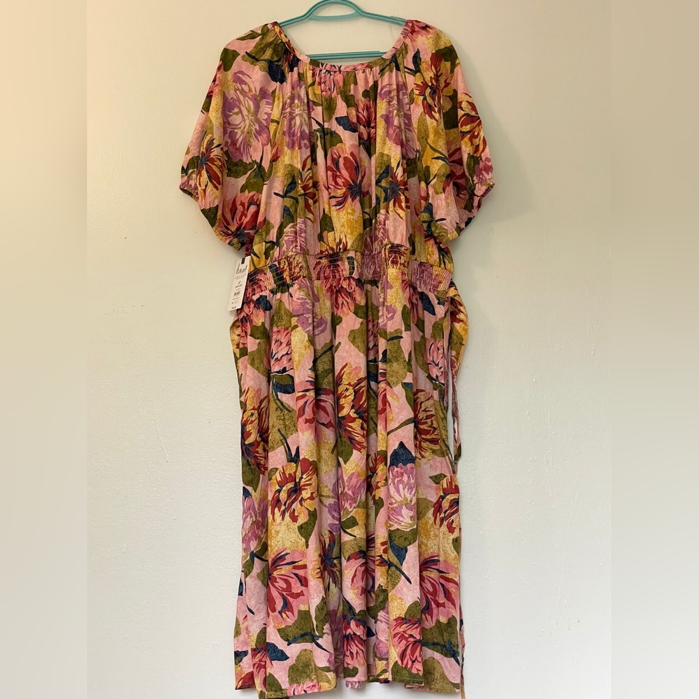 Terra & Sky Pink and Yellow Dolman Sleeve Sundress - Picture 4 of 7